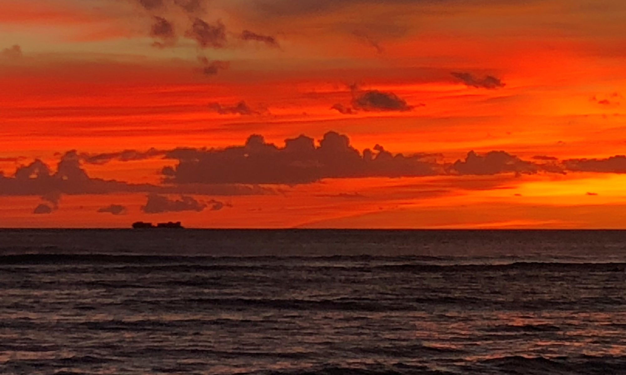 ハワイの夕日 ハワイと青い海